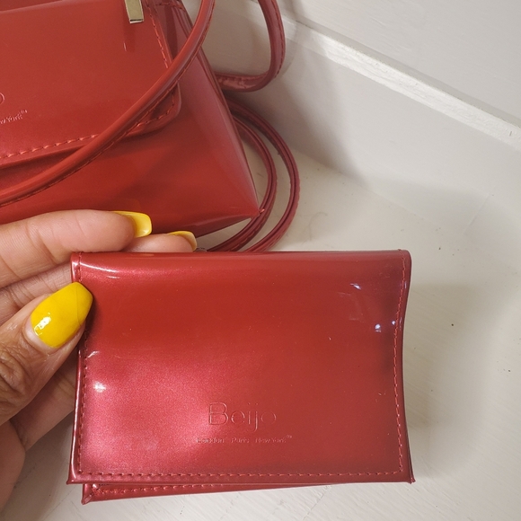 Beijo Red Patent Mini Crossbody Bag - Picture 5 of 6